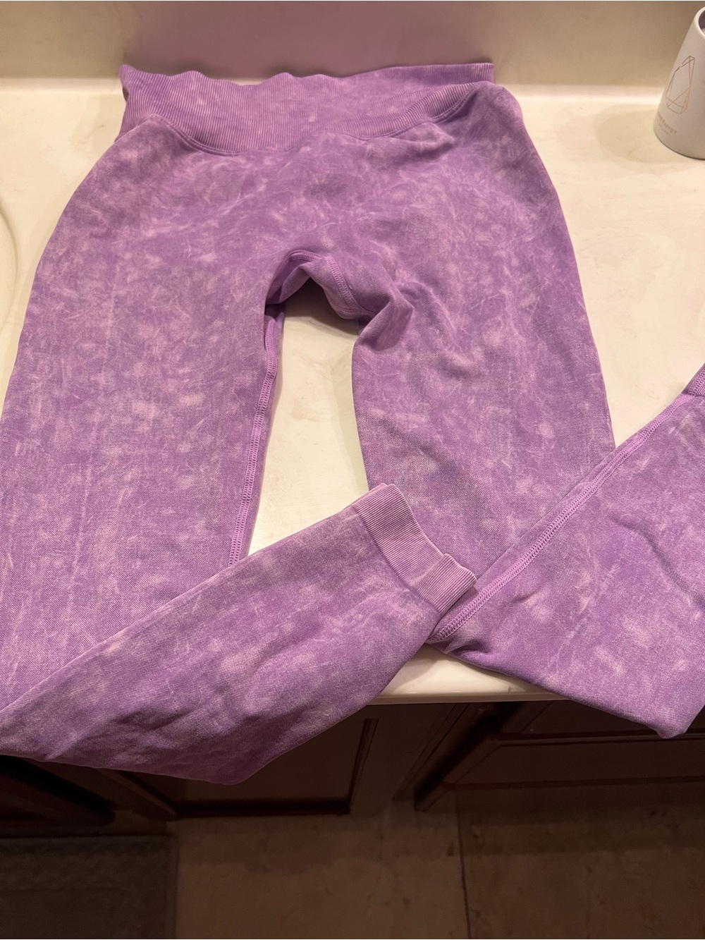 Girls' Lilac Tie-Dye Stretch Leggings